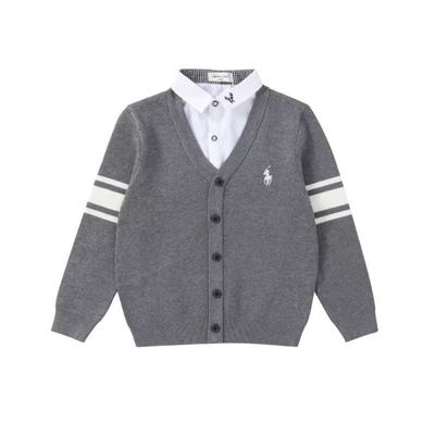 男童针织衫红色新年毛衣