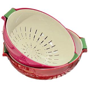 多巴胺双层沥水篮新款家用洗菜盆厨房水果盘滤水淘洗菜篮子