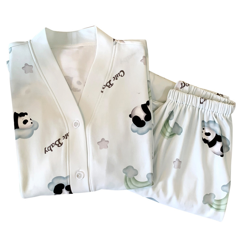 带胸垫春秋季纯棉月子服产后产妇哺乳衣喂奶衣坐月子孕妇睡衣套装