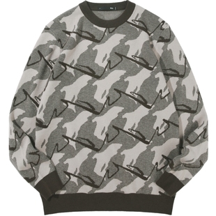 HLA/海澜之家可机洗针织衫25秋季新款圆领七巧板穿搭毛衣男