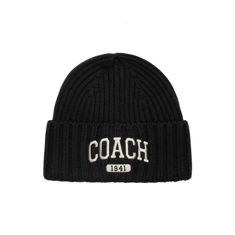 【自营】COACH蔻驰秋冬男女同款毛线帽运动休闲保暖针织帽羊毛