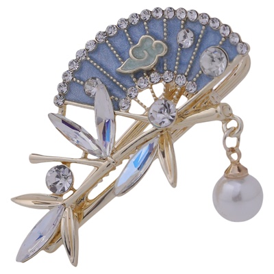 墨染蝶影古风时尚扇子流苏发夹