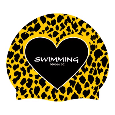 爱心豹纹加大加深大头围硅胶泳帽