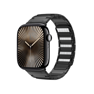 适用苹果手表iwatch表带ultra3/2磁吸腕带s11/10/9/8高级感applewatch非原装不锈钢带男士创意新款非官方46mm