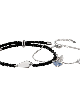 原创情侣手链纯银一对刻字手绳