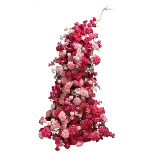 新款结婚婚礼装饰楼梯瀑布扶梯桌花婚庆室内装饰花材排花拖尾花艺