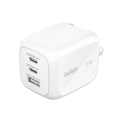 贝尔金USB-C三口70W氮化镓快充头