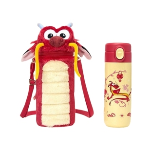 上海迪士尼国内代购2024龙年新年木须龙卡通毛绒杯套保温杯水杯