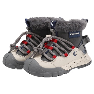 千百度童鞋棉鞋2026新款女童运动鞋冬季加绒大棉鞋时尚保暖休闲鞋