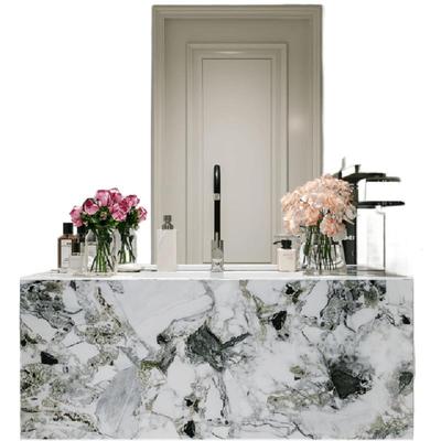 挂墙式岩板浴室柜陶瓷无缝一体盆