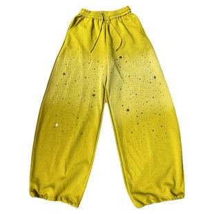 爵士舞裤子酷飒风女团跳舞jazz裤子加绒宽松阔腿裤烫钻渐变新款