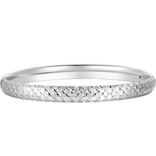 明牌珠宝铂金手镯 PT950满圈车花银色海岸呆口白金女士镯BFI0011