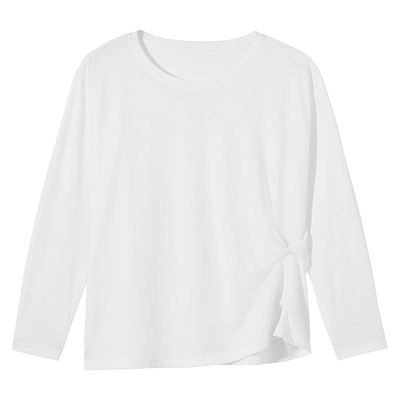 热风2026年女士薄料扭结长袖T