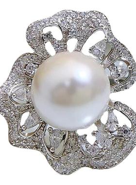 微镶花朵时尚优雅戒指女