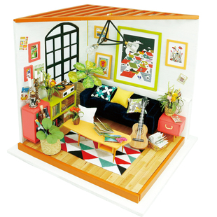 Robotime/若态艺术屋DIY小屋拼图积木益智玩具拼装卡斯的音乐客厅