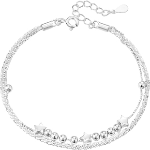 卡蒂罗白昼星辰双链手链女925银轻奢小众生日礼物2023年新款爆款