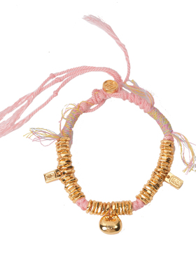 设计感小众气质粉绳手链