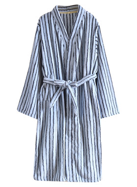 秋冬珊瑚绒日系和服加厚睡袍大码