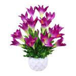 仿真花百合套装假花 客厅家居装饰花艺摆放花卉盆栽 绢花包邮