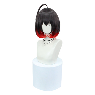 思越 崩坏3 希儿 芙乐艾 彼岸双生 里人格cos假发 黑红渐变短卷发