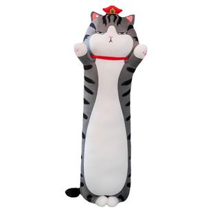 可爱吾皇万岁猫公仔和巴扎黑嘿狗毛绒公仔女孩抱着睡枕长条布娃娃