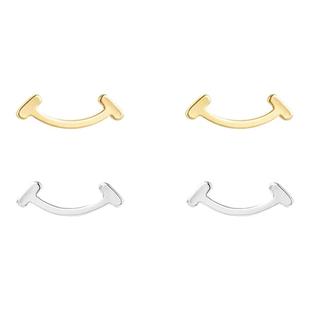 金色微笑耳钉简约气质2025新款爆款高级感小众超好看独特漂亮耳饰