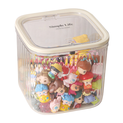 桌面萌粒收纳盒大容量带盖防尘