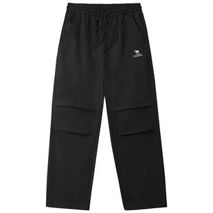 骆驼男装伞兵裤男2026春季防泼水抗静电宽松户外直筒休闲长裤