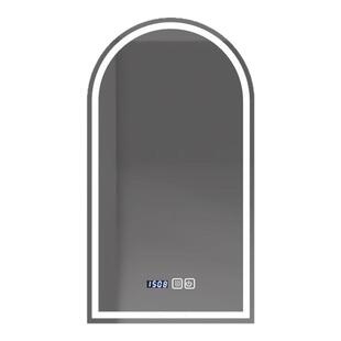 法式拱形智能浴室镜壁挂led带灯圆弧发光酒店美容美发店尺寸定制