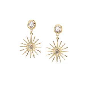 贩卖焦虑丨爆闪水钻太阳花流苏耳环珍珠耳钉夸张复古漂亮耳饰女款