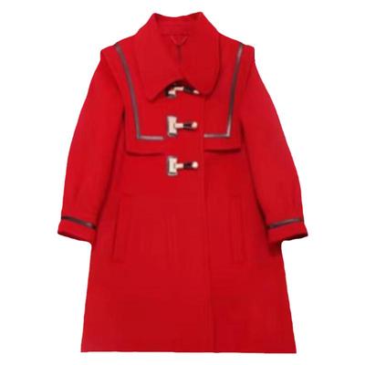 毛呢外套女童双面呢大衣中大童