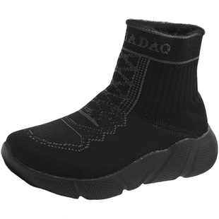 冬季高帮加绒保暖运动鞋男女休闲跑步鞋健身跳舞不累脚广场舞鞋子