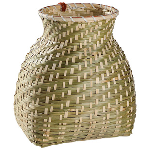 创意手工特色竹编织竹制品 鱼篓摆件 演出拍摄道具小竹筐采茶竹篓