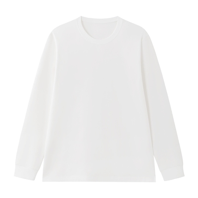 全棉时代男士长袖T恤2025年秋季新款男士打底衫上衣秋装白T恤纯棉