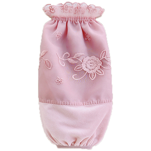 加宽长款袖套羽绒服护袖冬季棉衣防脏袖头新款米白色蕾丝套袖女款