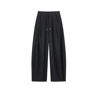 轩罕深灰色弯刀裤男款爆款2026新款男士卫裤美式垂感阔腿直筒裤子