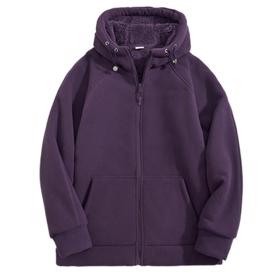 冬季特厚加绒加厚男女同款摇粒绒运动休闲百搭保暖超厚连帽外套