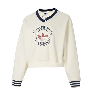 阿迪达斯女运动休闲宽松套头卫衣