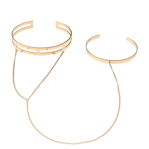 埃及艳后希腊风泰式金色手臂环臂钏手镯子一体链条波西米亚风饰品