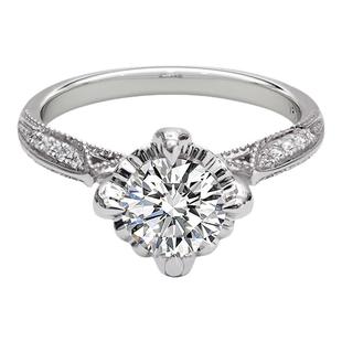 【培育】VRAI芮爱 阿尔罕布拉宫圆钻婚戒 宫廷华丽设计 钻戒戒指