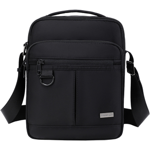 威尔伦休闲出行轻便包包男士斜挎包男款单肩包男包尼龙布竖款背包