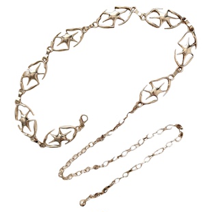 柳吴伟六芒星腰链配饰辣妹y2k装饰设计感小众金属腰带女款配裙子