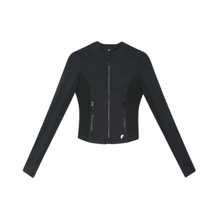 半圆女装原创设计[运动]2025春秋紧身瑜伽透气速干长袖短款外套女