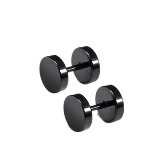 男士耳钉韩版霸气单只帅气潮男女学生圆形简约黑色个性哑铃环耳饰