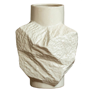 掬涵侘寂风创意陶瓷花瓶摆件复古白色客厅桌面插花简约家居装饰品