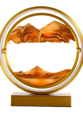 摆件酒柜流沙画沙漏装饰品轻奢