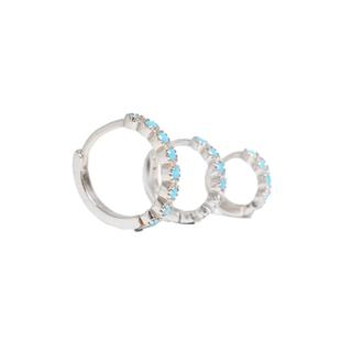 帕诗韵清仓价仿绿松石耳环925银简约迷你小清新人造宝石黑钻耳饰