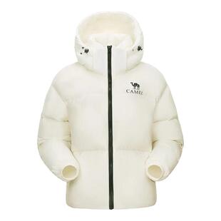 骆驼女装短款羽绒服2025冬季新款加厚保暖防风连帽羽绒外套面包服