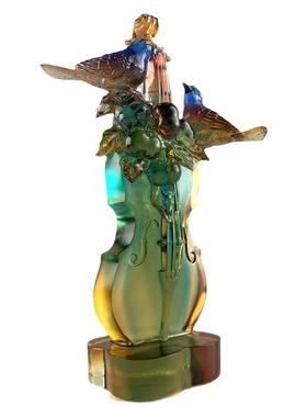 琉璃鸟小提琴摆件家居酒柜装饰品