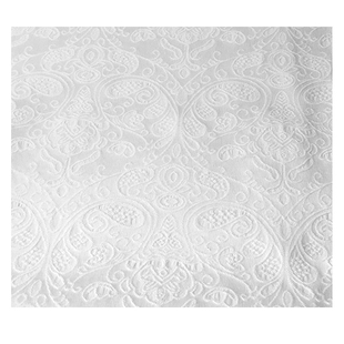 提花面料布料 浮雕白色涤棉春秋汉服古装马面裙比甲袄裙日韩手工